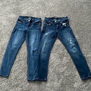 Two Pair of Express Jeans. Women’s Size 4 Short. Mid Rise Legging.